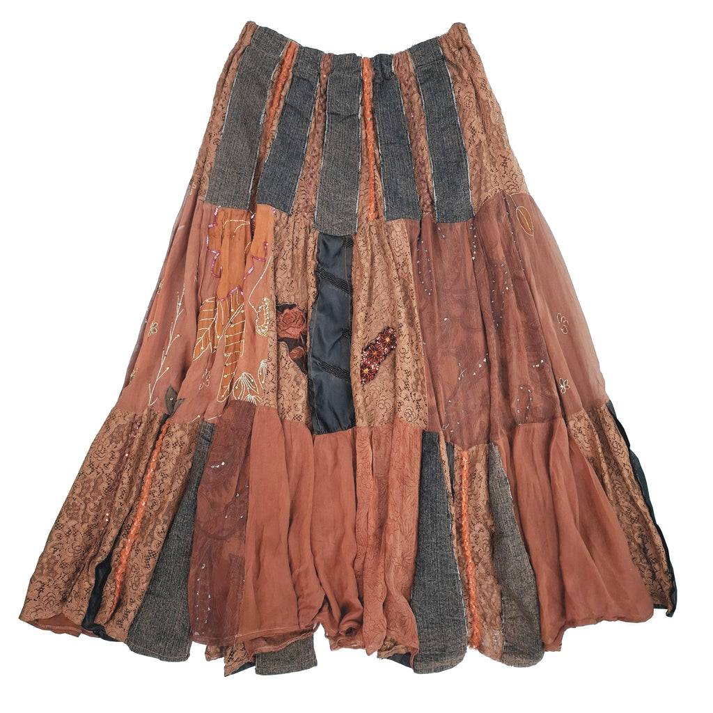 Norma Vintage _denim patchwork skirt