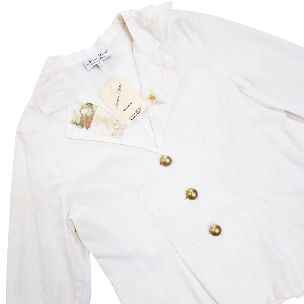 Norma Vintage _white flowers jacket