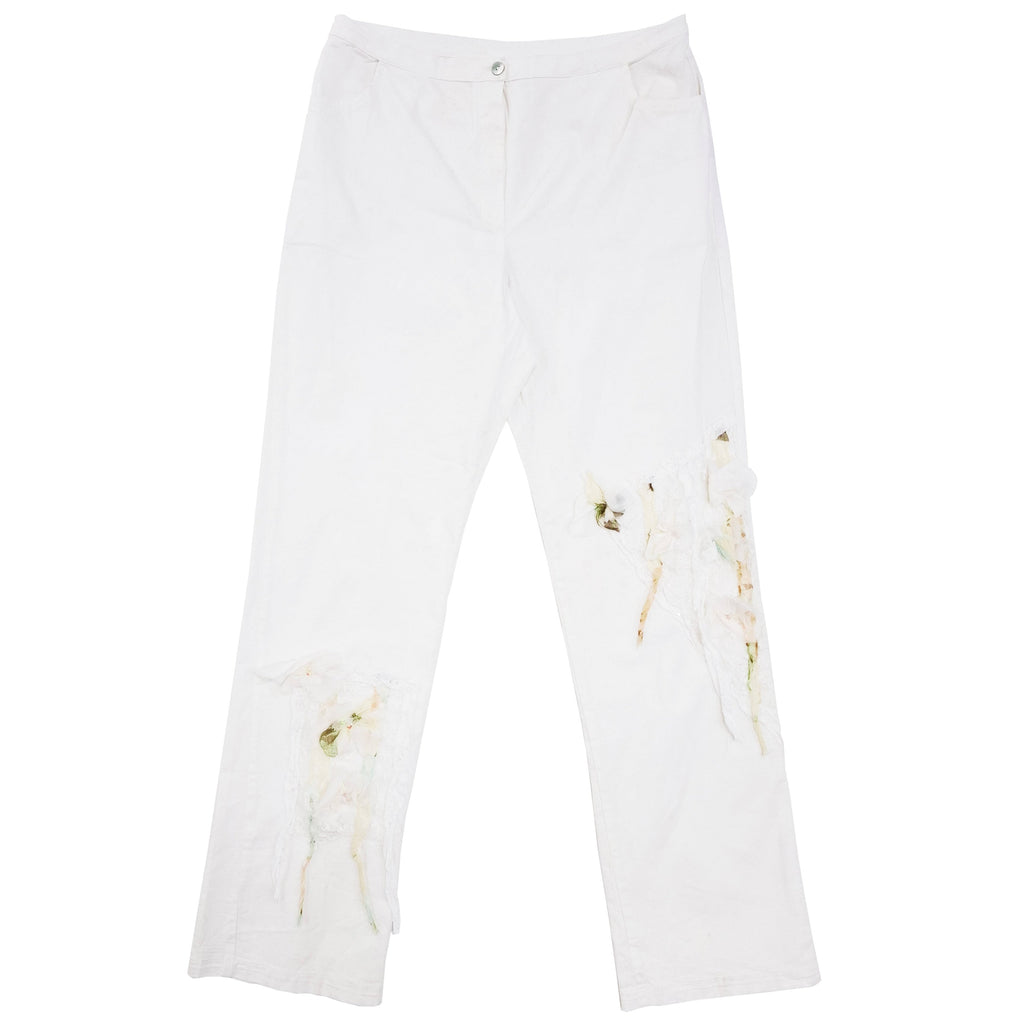 Norma Vintage _white flowers trousers