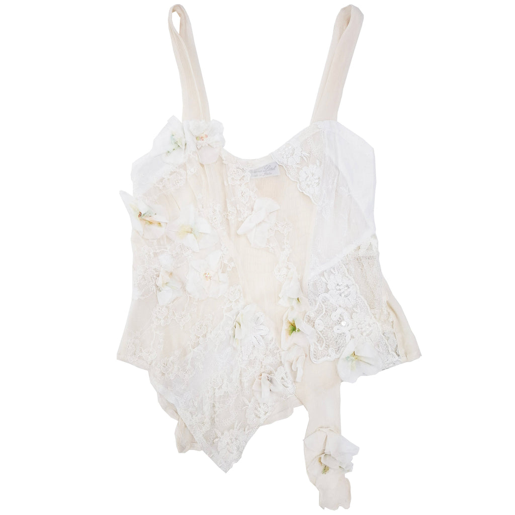 Norma Vintage _white flowers top