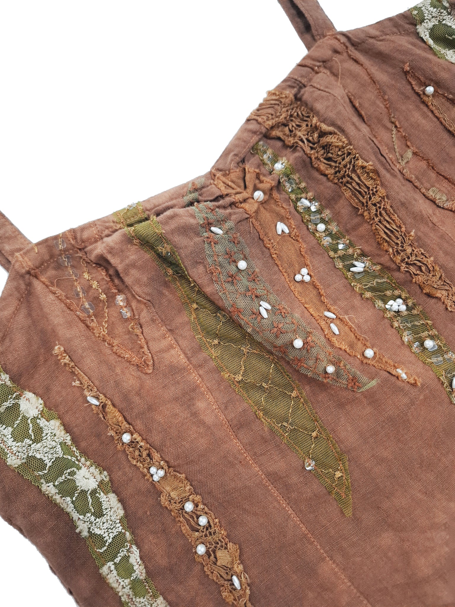 Norma Vintage _brown linen top