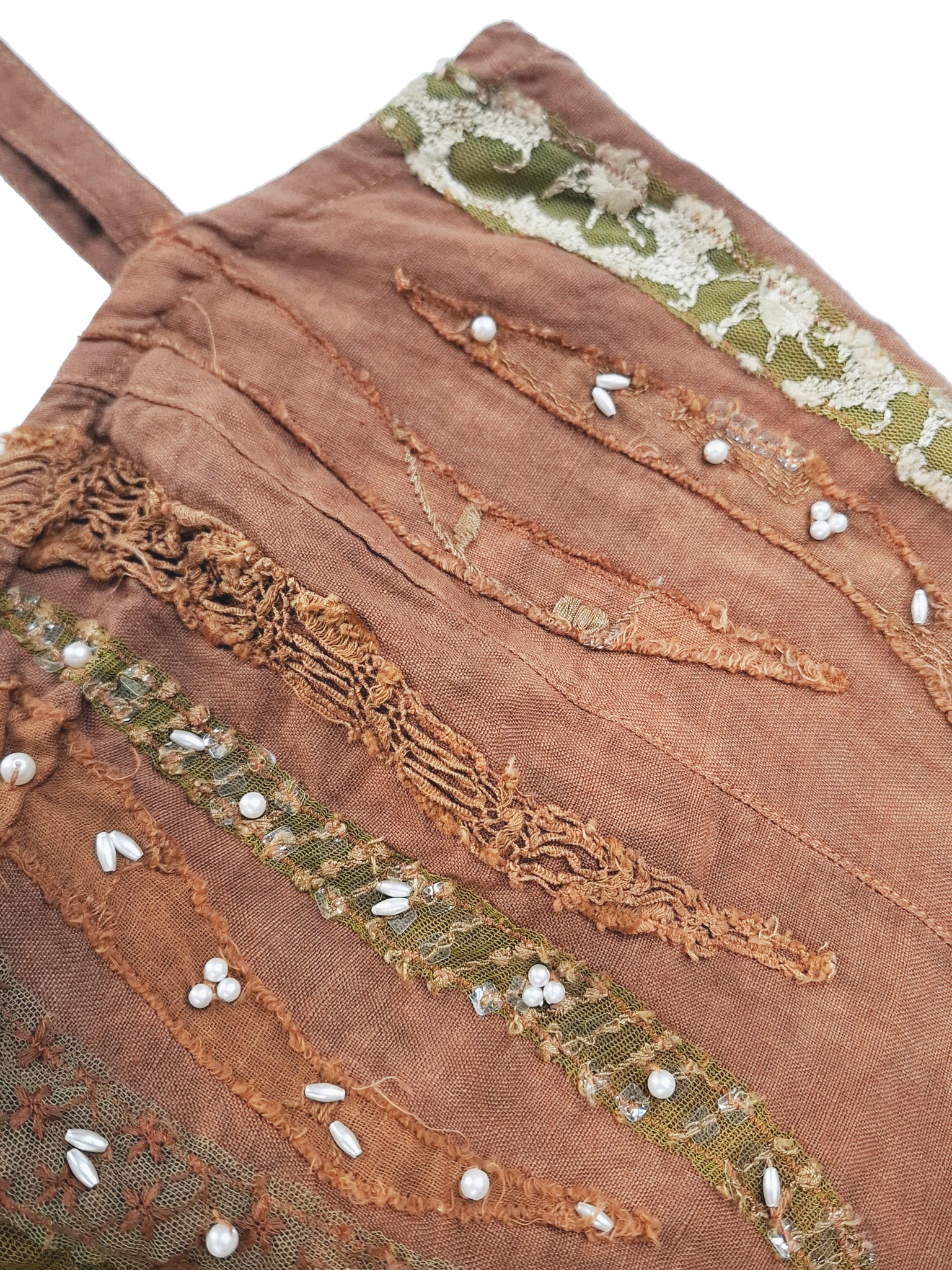 Norma Vintage _brown linen top