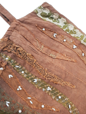 Norma Vintage _brown linen top