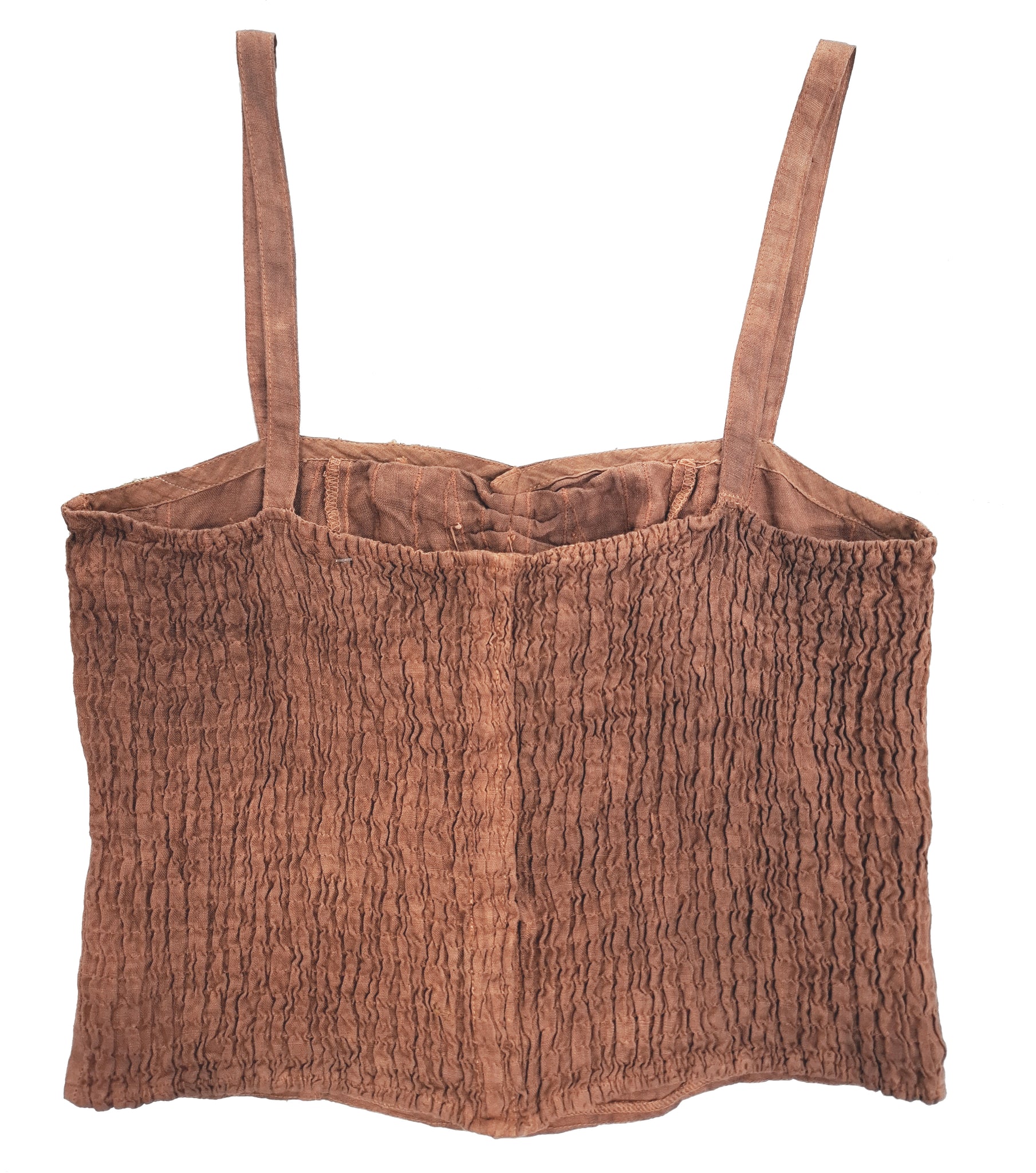 Norma Vintage _brown linen top