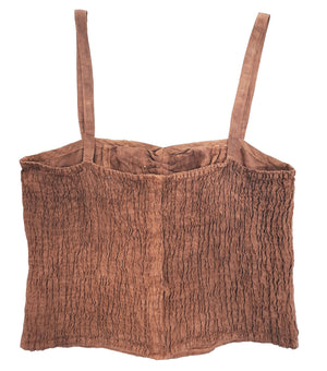 Norma Vintage _brown linen top