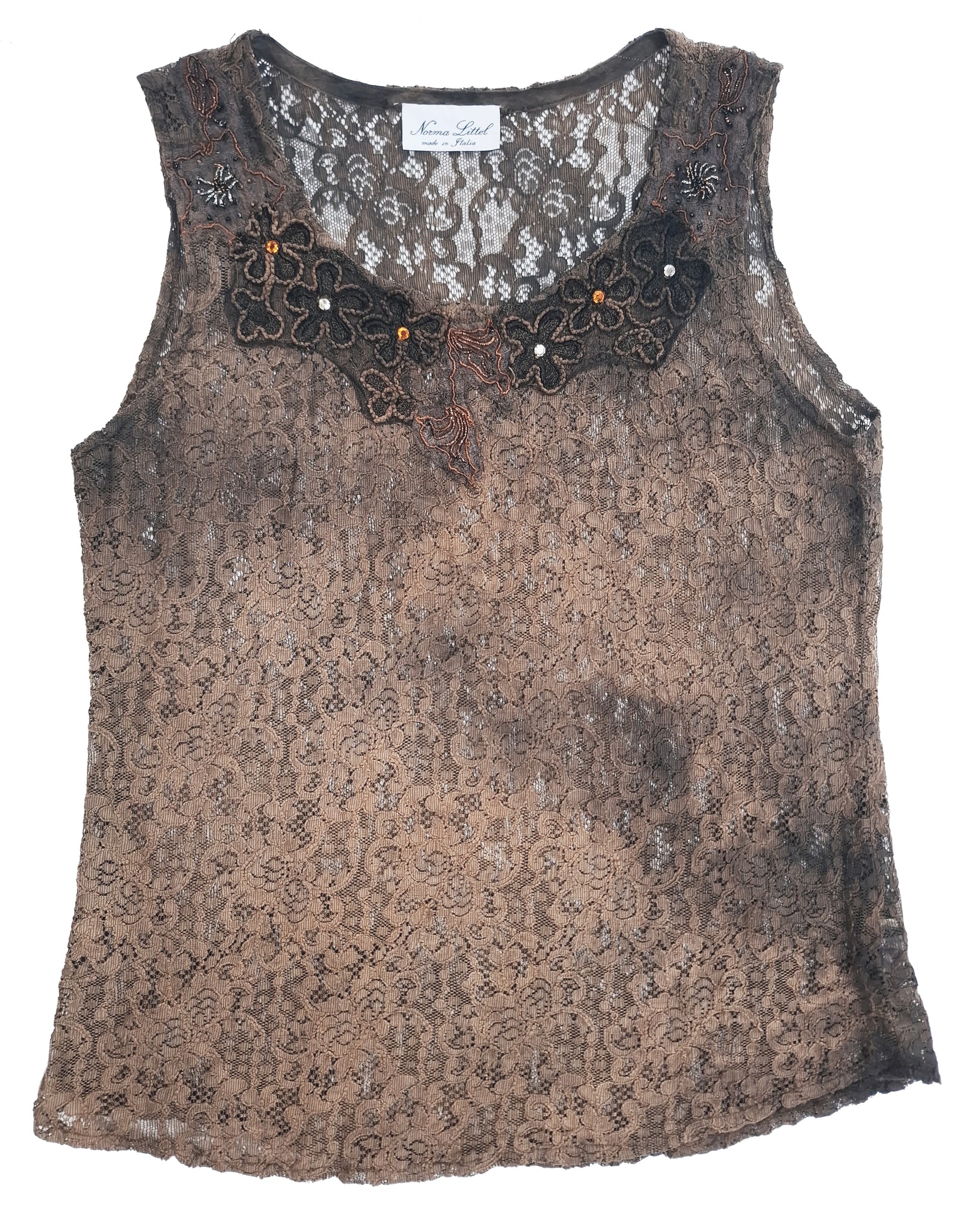 Norma Vintage _brown lace t-shirt