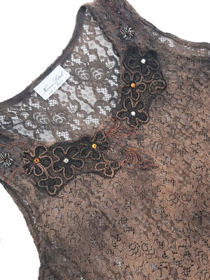 Norma Vintage _brown lace t-shirt