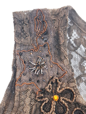Norma Vintage _brown lace t-shirt