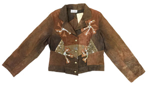 Norma Vintage_ shiny brown denim jacket