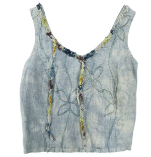 Norma Vintage _blue & beige flowers tops