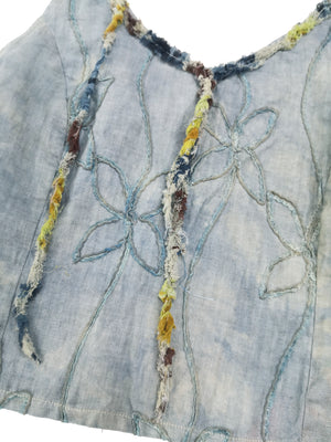Norma Vintage _blue & beige flowers tops