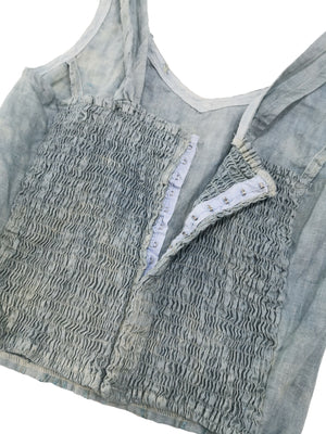 Norma Vintage _blue & beige flowers tops