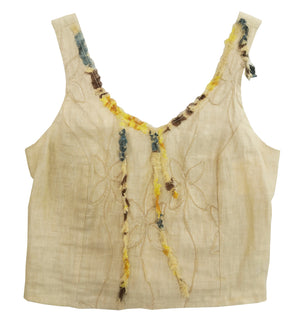 Norma Vintage _blue & beige flowers tops