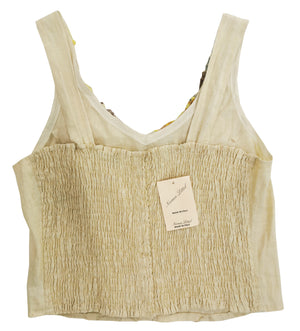 Norma Vintage _blue & beige flowers tops