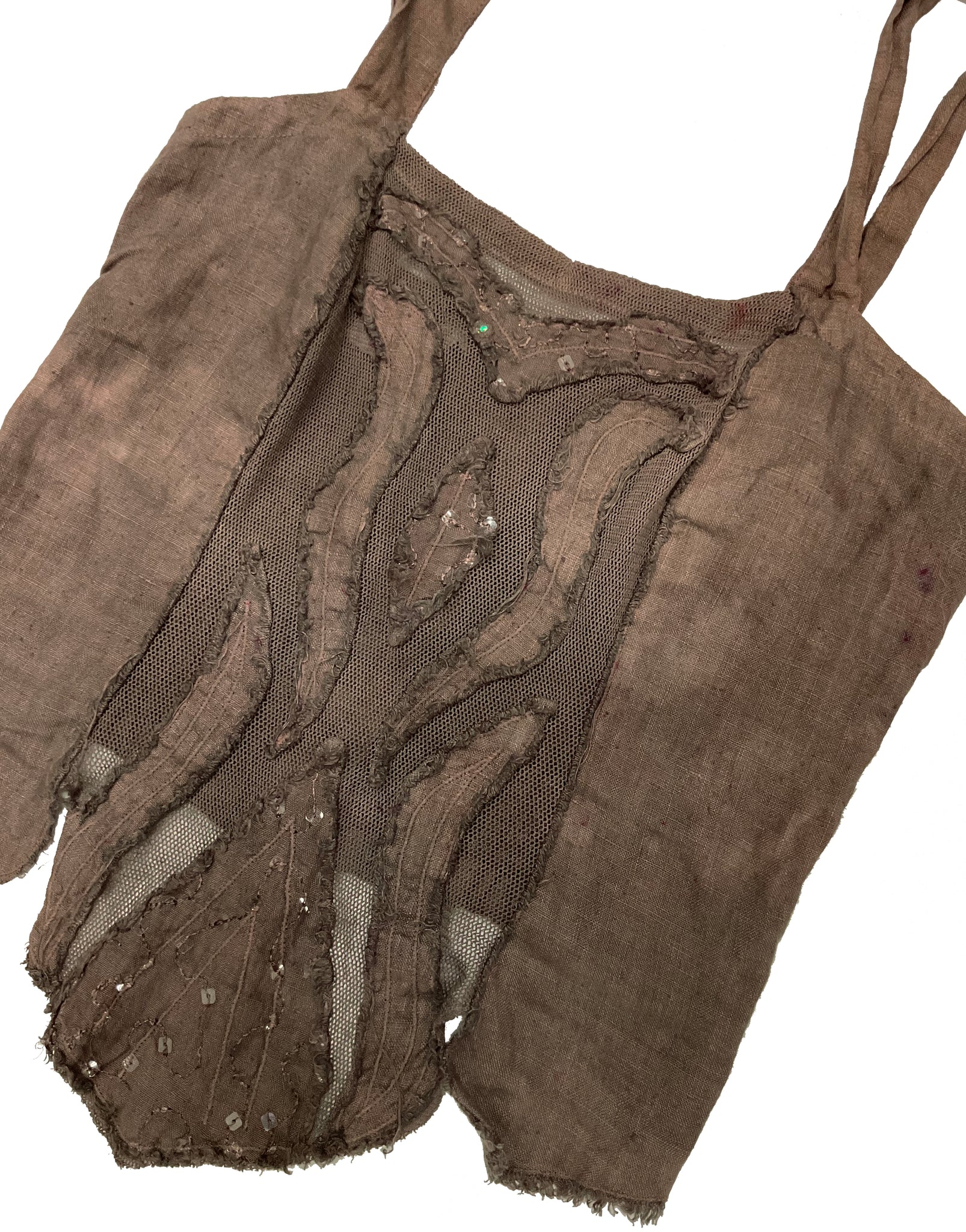 Norma Vintage _ brown linen top