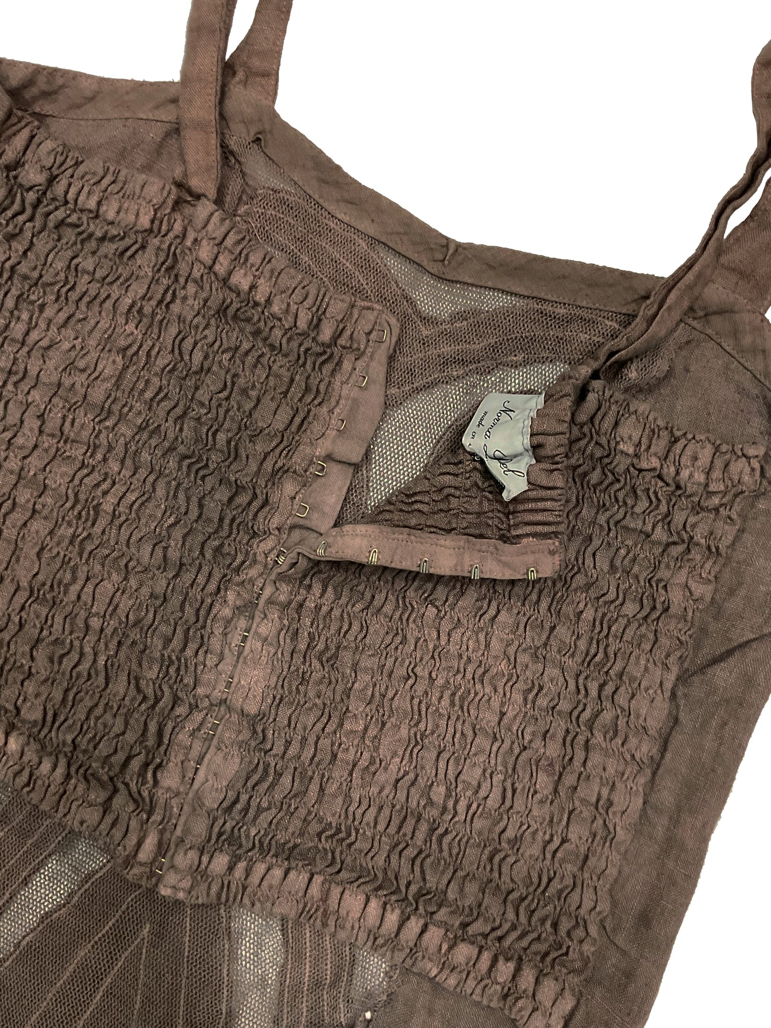 Norma Vintage _ brown linen top