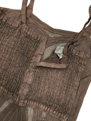 Norma Vintage _ brown linen top