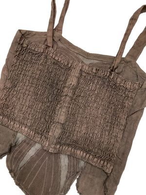 Norma Vintage _ brown linen top